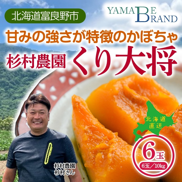 〈予約販売〉ほくほく甘~いかぼちゃ(くり大将) 北海道富良野市山部より直送 6玉/約10kg *9月上旬ごろ発送予定